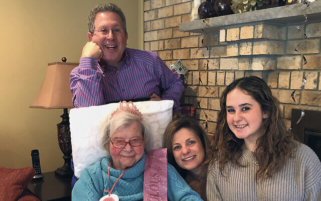 Lisa Silbermann is with her son Ron, daughter-in-law Jodi, and granddaughter Talia. (Courtesy Ron Silbermann)