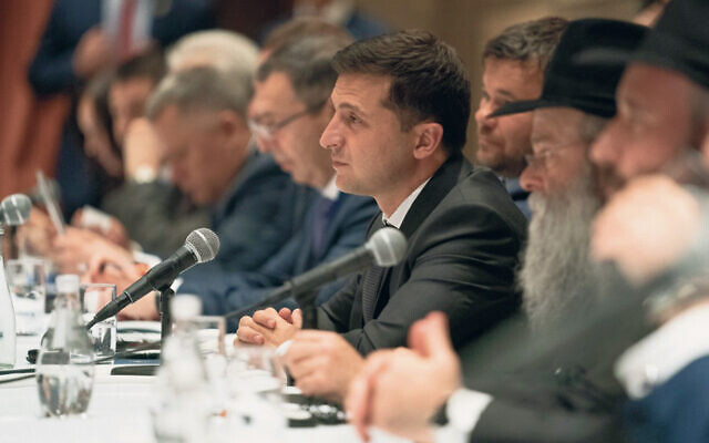 In 2019, Volodymyr Zelensky, already president but not yet taxed by war, came to New York and met with representatives of local Jewish organizations.