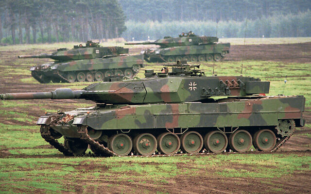 A German-made Leopard 2 tank.