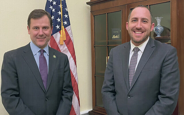Rabbi Ethan Prosnit, right, went to Congress for the State of the Union as Rep. Thomas Kean Jr’s guest.