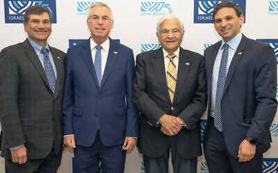 From left: Steven Cohen, Israeli ambassador to the United States Michael Herzog, Jerry Cohen, and Micah Cohen.