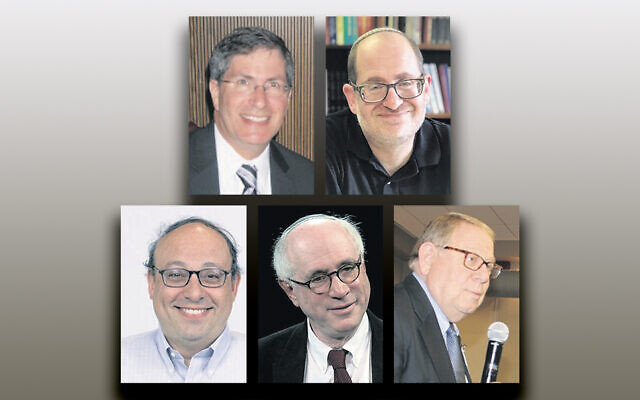 From top left, Rabbi Arthur Weiner, Rabbi Eli Garfinkel, from bottom left, Rabbi Nathaniel Helfgot, Rabbi Stuart Weinblatt, Rabbi Bennett Miller