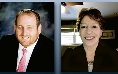 Rabbi Howard Tilman, left, and Laurie Woog