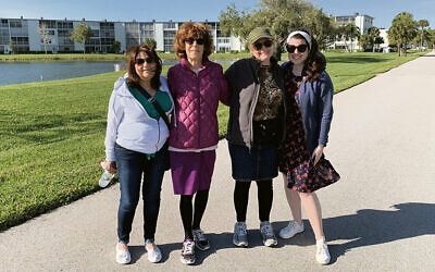 Esther Kook in Florida: From left, Esther’s cousin, Jeannie; her sister, Eve; Esther; and Esther’s daughter, Elana.