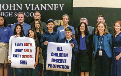 Representatives of faith-based schools and organizations met in Holmdel to talk about safety, in response to the school shooting in Minneapolis. (Frames by Jamison)