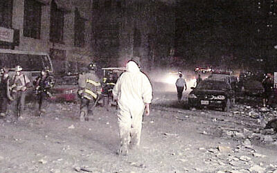 September 11, 2001, at the site of the former World Trade Center (Bob Nesoff)