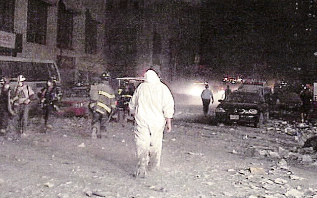 September 11, 2001, at the site of the former World Trade Center (Bob Nesoff)
