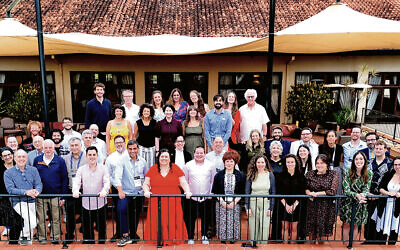 Participants and teachers from the Nahum Goldman Fellowship gather in Brazil. Eric Goldman is in the back row, at the far right.