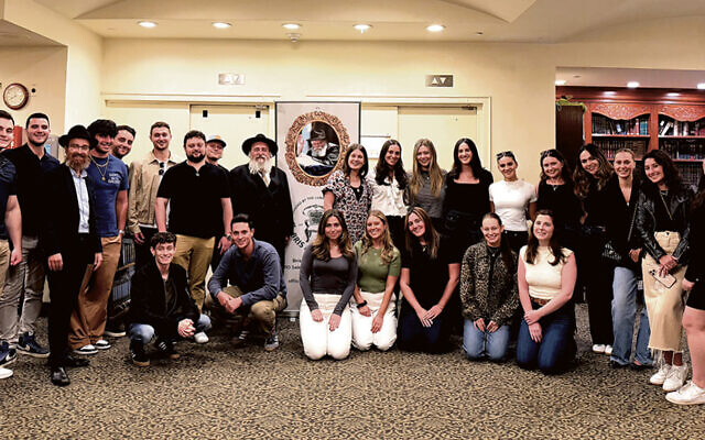 Rabbis Avremy and Mordechai Kanelsky with college students at the event (Courtesy Bris Avrohom) Rabbis Avremy and Mordechai Kanelsky with college students at the event (Courtesy Bris Avrohom)