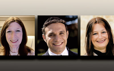 Ayala Goldman, left, Rabbi Adir Posy, and Meredith Yager