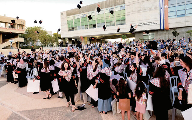 This is the scene on graduation day at an Israeli university.