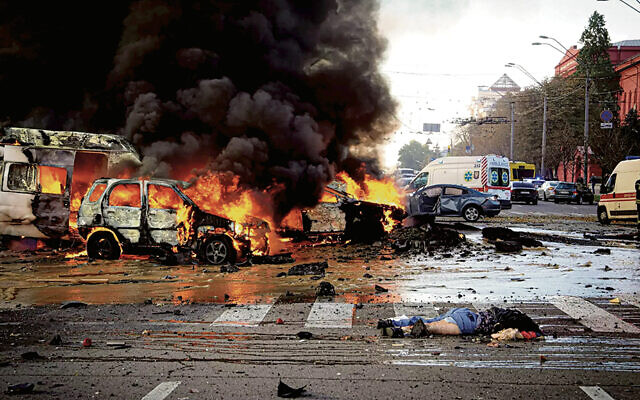 A street scene in Kyiv in 2022. A street scene in Kyiv in 2022.