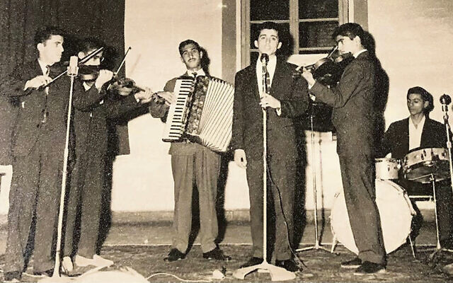 Farid Dardashti, Younes’ son and Galeet and Danielle’s father, sings in this picture taken in Iran in the 1950s. (Courtesy Dardashti family) Farid Dardashti, Younes’ son and Galeet and Danielle’s father, sings in this picture taken in Iran in the 1950s. (Courtesy Dardashti family)