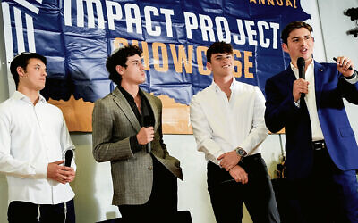 From left: Jacob Zide; Ezra Raskin of Potomac, Maryland; Michael Mirskiy of Baltimore; and Judah Zmood of Riverdale, N.Y. (Chaim H Photography)