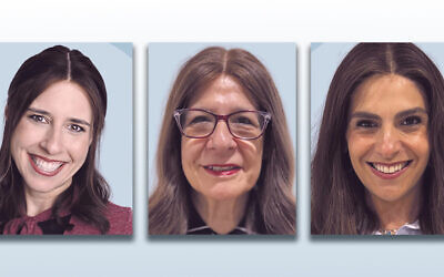 Dr. Leah Knapp, left, Debra Tsadok, and Aliza Weinberg