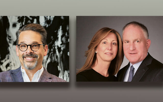 Rabbi Matthew D. Gewirtz, left, and Terri and Michael Goldberg