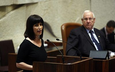Einat Wilf during a session of the Israeli parliament in Jerusalem in 2010. (Photo credit: Abir Sultan/Flash90)