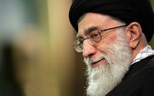 Iranian Supreme Leader Ayatollah Ali Khamenei (photo credit: CC-BY Wikipedia/sajed.ir/File)