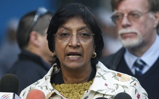 United Nations High Commissioner for Human Rights Navi Pillay. (Wissam Nassar/Flash90)