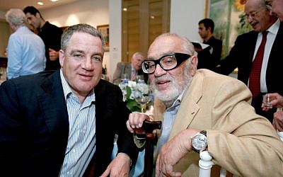 Israel's richest man, Idan Ofer, with his late father, Sammy Ofer (photo credit: Moshe Shai/Flash90)
