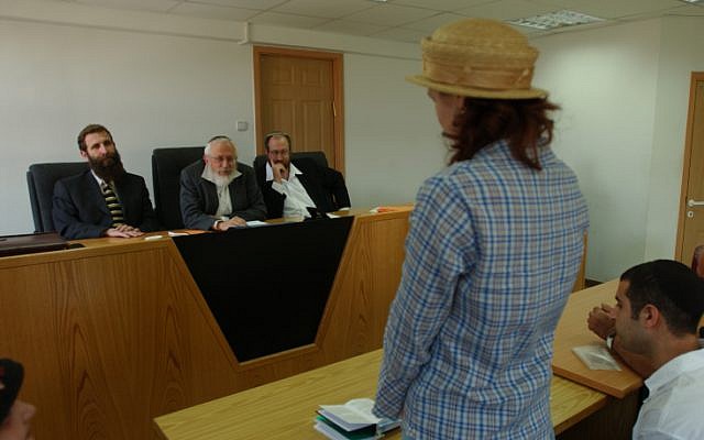 A conversion to Judaism in a rabbinic court (photo credit: Flash 90)