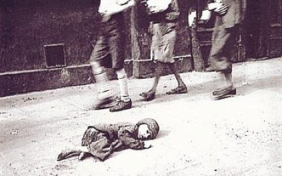 A child dying in the streets of the Warsaw Ghetto (photo by Heinz Joest, a Wehrmacht sergeant, Wikimedia Commons)