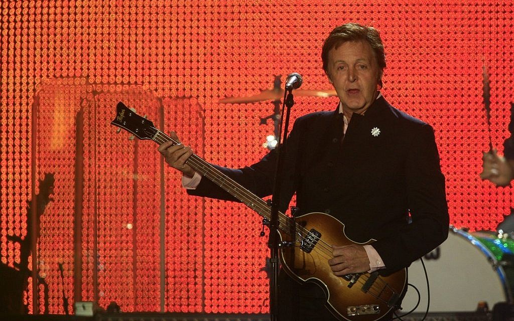 McCartney plays in Tel Aviv in 2008. (photo credit: Nati Shohat/Flash90)