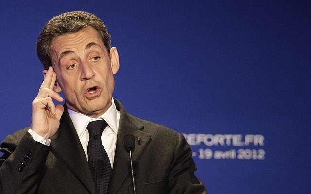 Former French president Nicolas Sarkozy (photo credit: Michel Euler/AP)