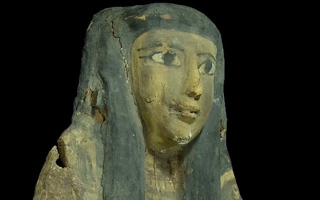 Egyptian sarcophagus detail (photo credit: courtesy Israel Antiquities Authority)