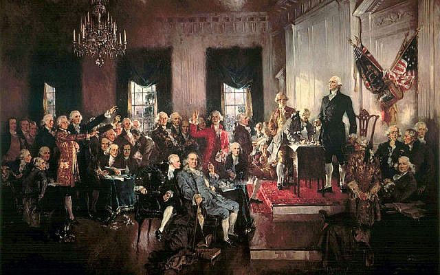 George Washington presiding over the Philadelphia Convention (photo credit: Wikimedia Commons)