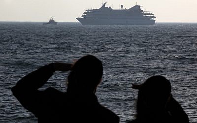 The Mavi Marmara protest ship is escorted to Ashdod port on May 31, 2010 (photo credit: Kobi Gideon/Flash90)