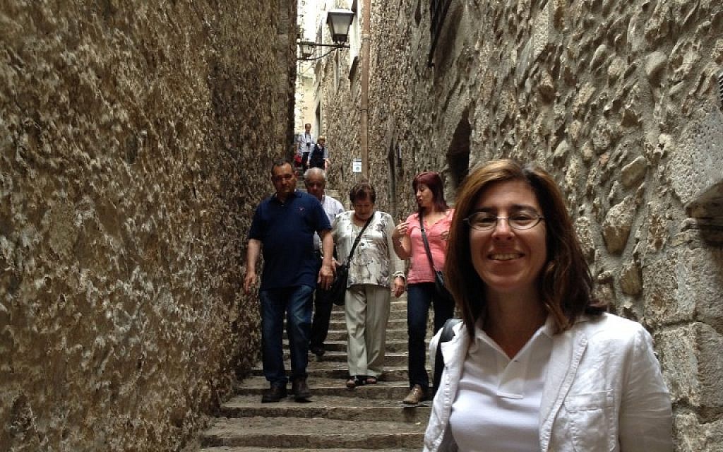 The writer in one of the narrow alleys of the Call, used by her ancestors 520 years ago. (photo credit: courtesy)
