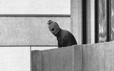 A member of the Palestinian terrorist group Black September, which killed 11 members of the Israeli Olympic team, during the 1972 Munich Olympics. (AP/Kurt Strumpf)
