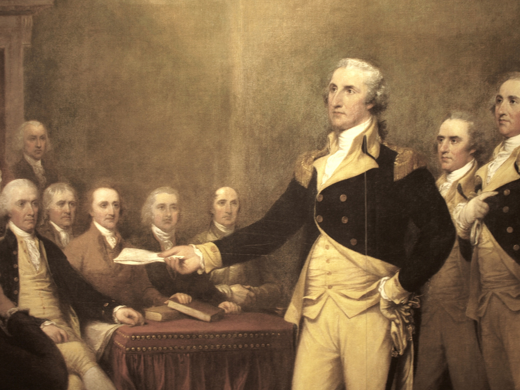 Oil painting of George Washington by John Trumbull. In May 2012, a letter written by Washington in 1790 and addressed to the Hebrew Congregation in Newport, RI was released from the B’nai B’rith archives (CC BY, by Joye, Flickr)
