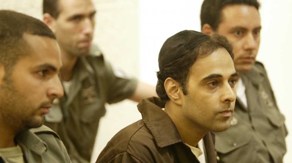 File photo of Yigal Amir appearing in court in 2004 (photo credit: Yoram Rubin/Flash90)