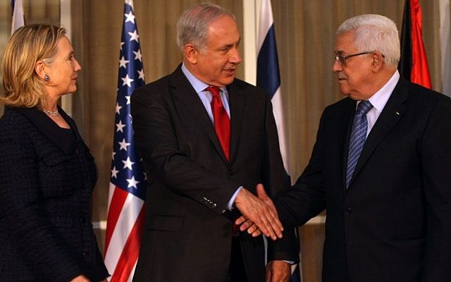 Clinton, Netanyahu and Abbas meet in Jerusalem, September 15, 2010 (photo credit: Kobi Gideon / Flash90)