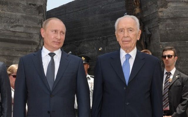 Russian president Vladimir Putin and President Shimon Peres. (photo credit: Avi Ohayon/GPO/FLASH90)
