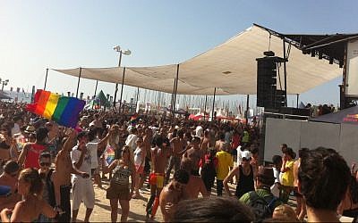 Thousands attended the Gay Pride Parade 2011 beach party at Gordon Beach, Tel Aviv (photo credit: Michal Shmulovich)