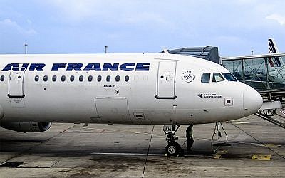 Illustrative photo of an Air France plane (photo credit: CC BY-Andres Rueda/Flickr)