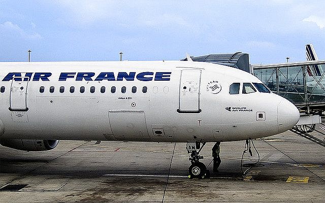 Illustrative photo of an Air France plane (photo credit: CC BY-Andres Rueda/Flickr)
