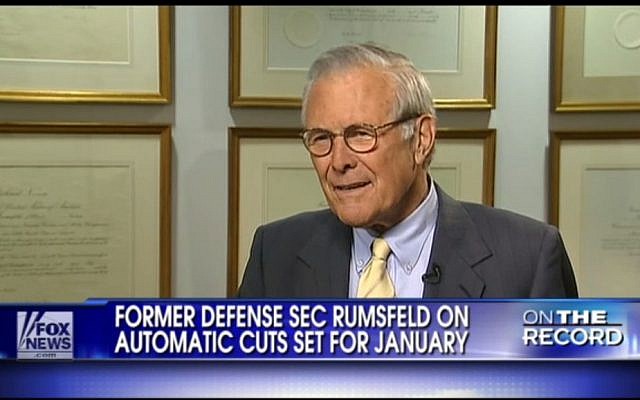 Donald Rumsfeld (photo credit: screen capture FoxNews)