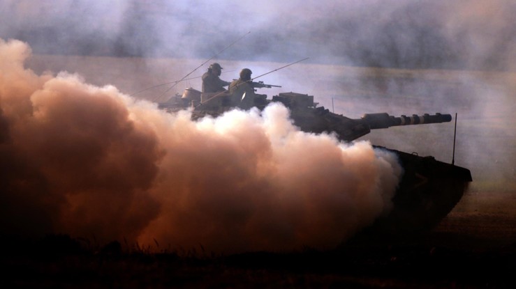 Illustrative photo of Israeli soldiers training in the Golan (photo credit: Abir Sultan/Flash90)