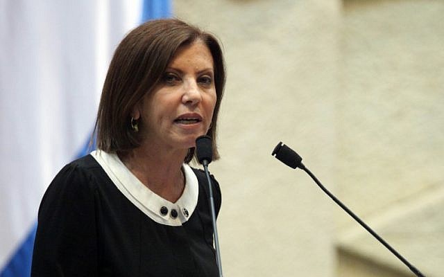 Meretz chairwoman Zehava Gal-On speaking in the Knesset last year (photo credit: Abir Sultan/Flash 90)