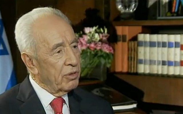 President Shimon Peres in an interview with Channel 2, Thursday (photo credit: Image capture from Channel 2)