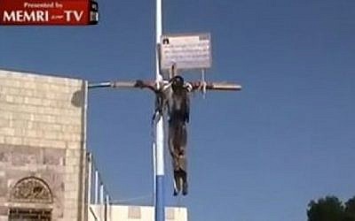 Yemen crucifixion (photo credit: MEMRI)