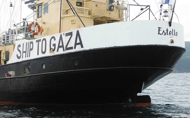 The Gaza-bound schooner Estelle (photo credit: CC BY-SA Dabid Martinez Perez, Flickr)
