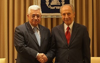 President Shimon Peres and Palestinian Authority President Mahmoud Abbas (photo credit: Kobi Gideon/Flash 90)