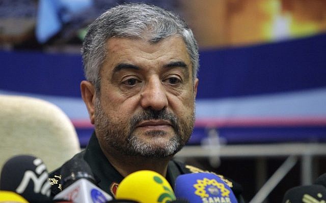 Commander of Iran's Revolutionary Guards, General Mohammad Ali Jafari, attends a press conference in Tehran in 2012. (AP/Vahid Salemi)
