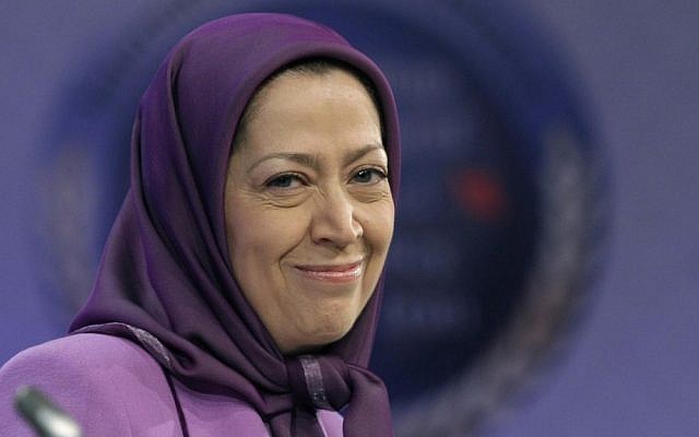 Maryam Rajavi, president-elect of the Iranian opposition party National Council of Resistance of Iran, smiles as she attends an international conference on Iranian policy in Brussels in 2011. (photo credit: Yves Logghe/AP)