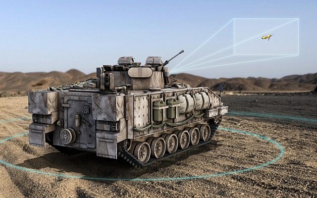 Ilustrasi radar berbasis tank yang dapat mengingatkan prajurit di dalam mengenai jenis dan lokasi tembakan yang masuk (Kredit Foto: Milik: RADA)